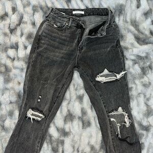 PACSUN Grey Distressed Mom Jeans